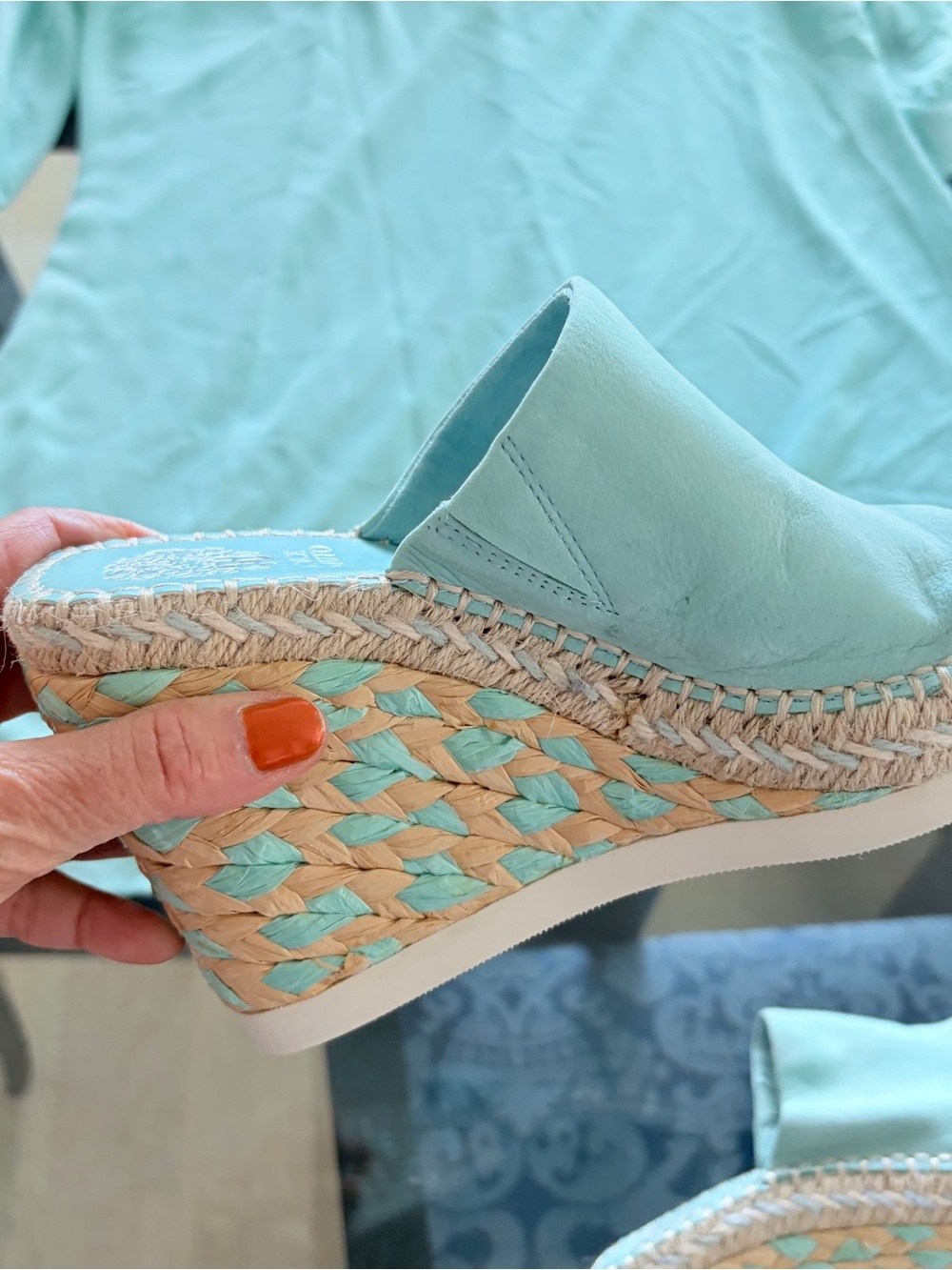 Vince Camuto Mint Green Wedge Sandals